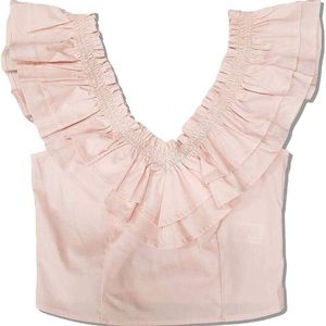 Wild Fable Ruffle Top in Melon Mist/Tart